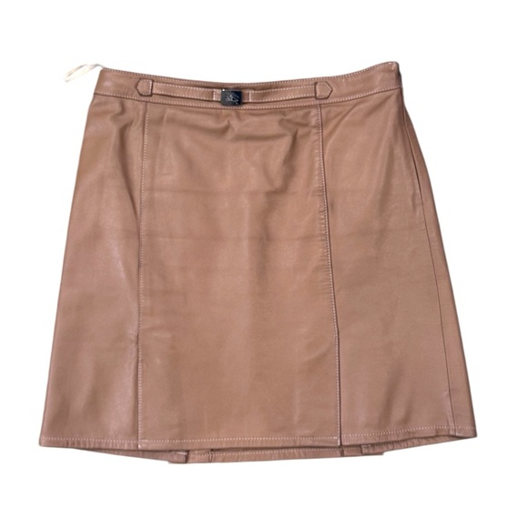 Burberry Leather Skirt Caramel Brown 38 - Picture 9 of 14